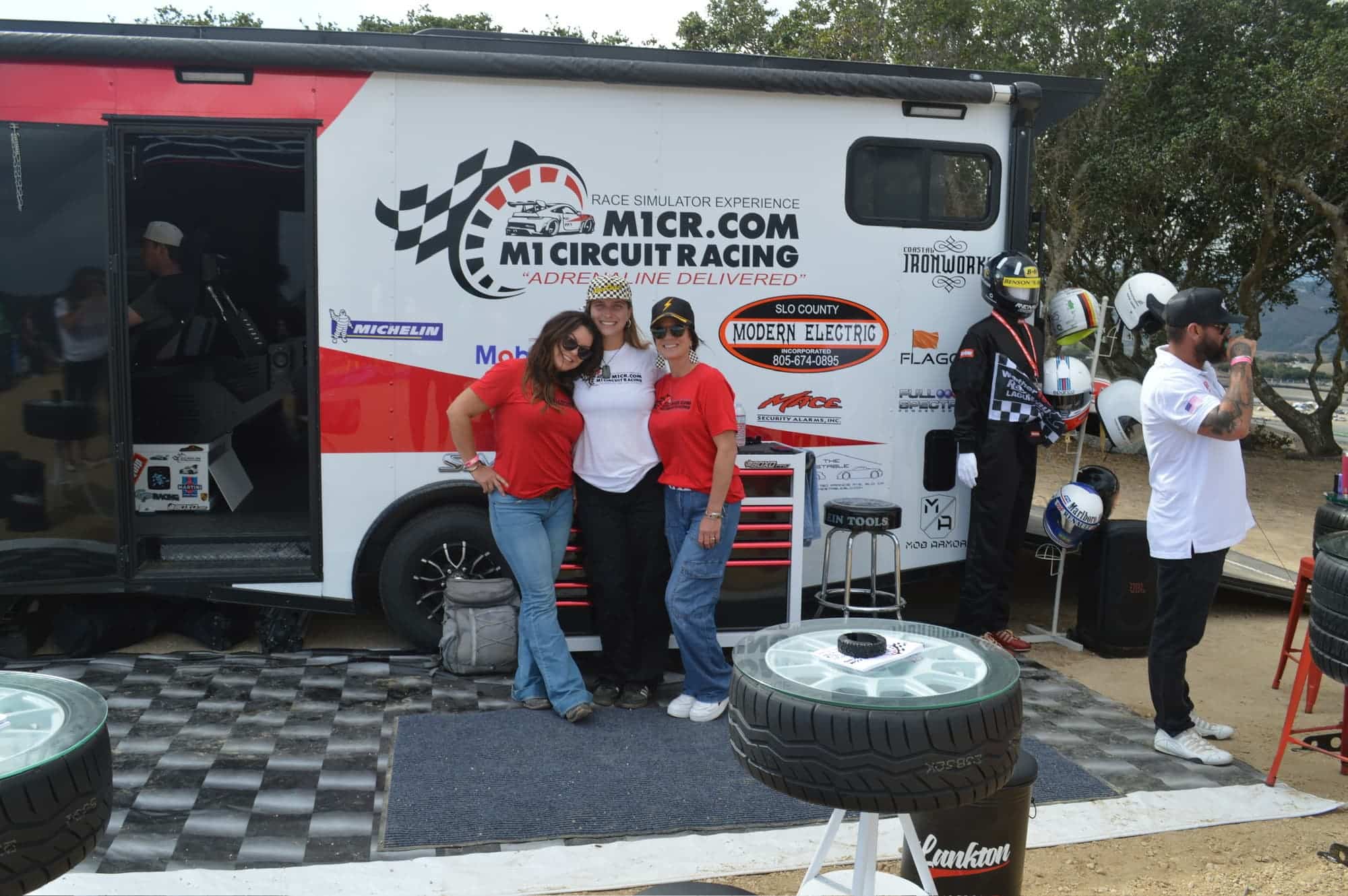 Car show racing simulator setup